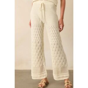 Z Supply Ivory Adia Crochet Pants Ivory White Medium NWT